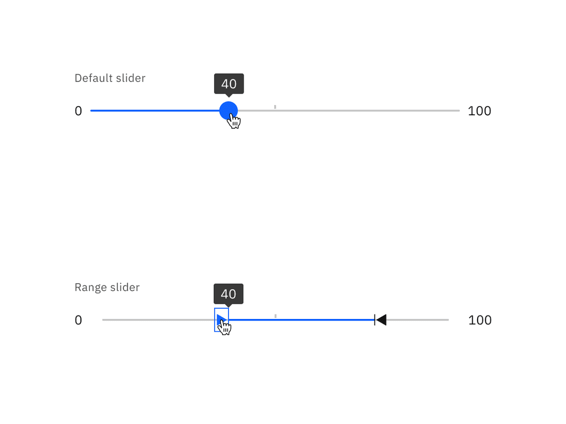 Using a tooltip to show the selected values when there are no number inputs